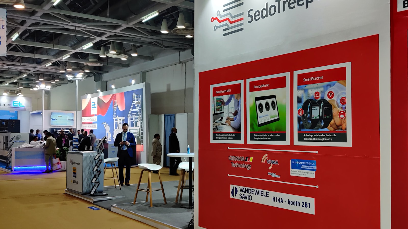 A printed exhibition stand at a trade show
