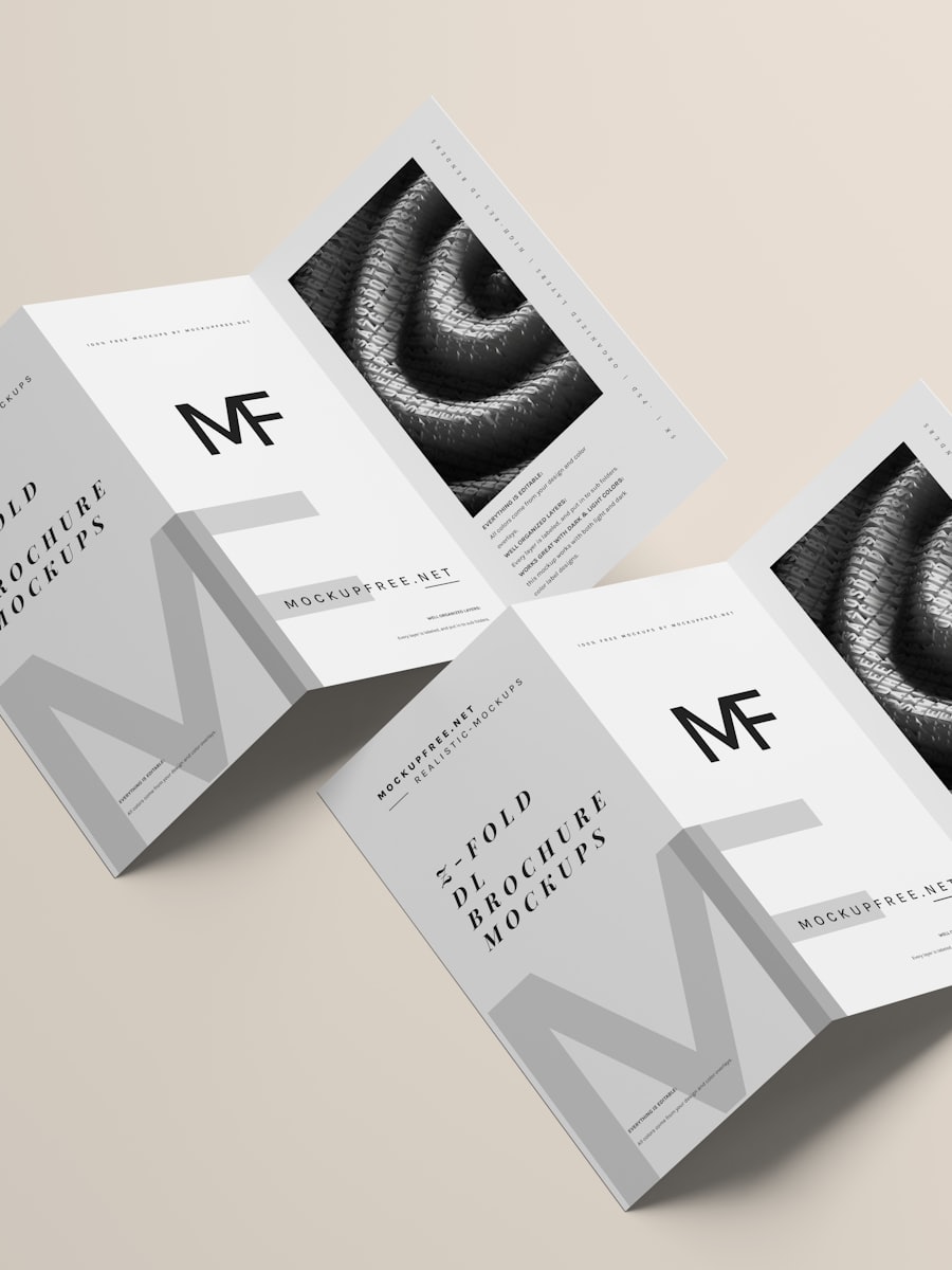 Folded printed brochures